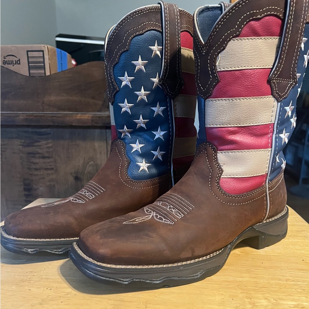 Durango Brown American Flag Cowboy Boots